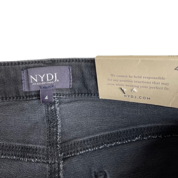 NYDJ Sheri Slim Side Stripe Jeans Black & Grey Size 4 New - Picture 6 of 9